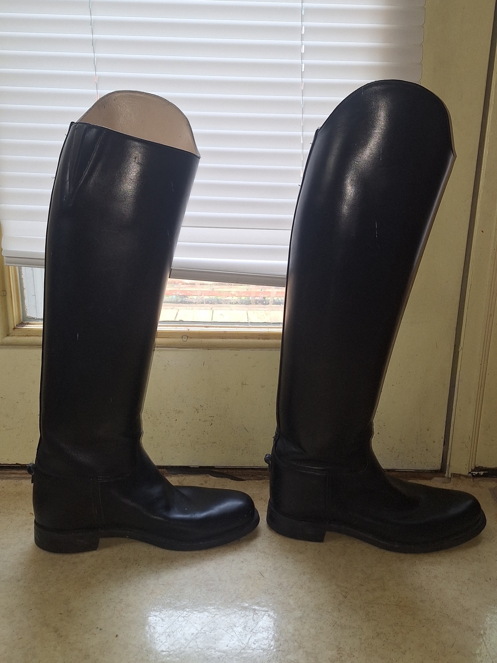 Men's Dehner Tall Black Leather Riding Boots, 9.5D, Women's Tall 11 - Picture 4 of 12
